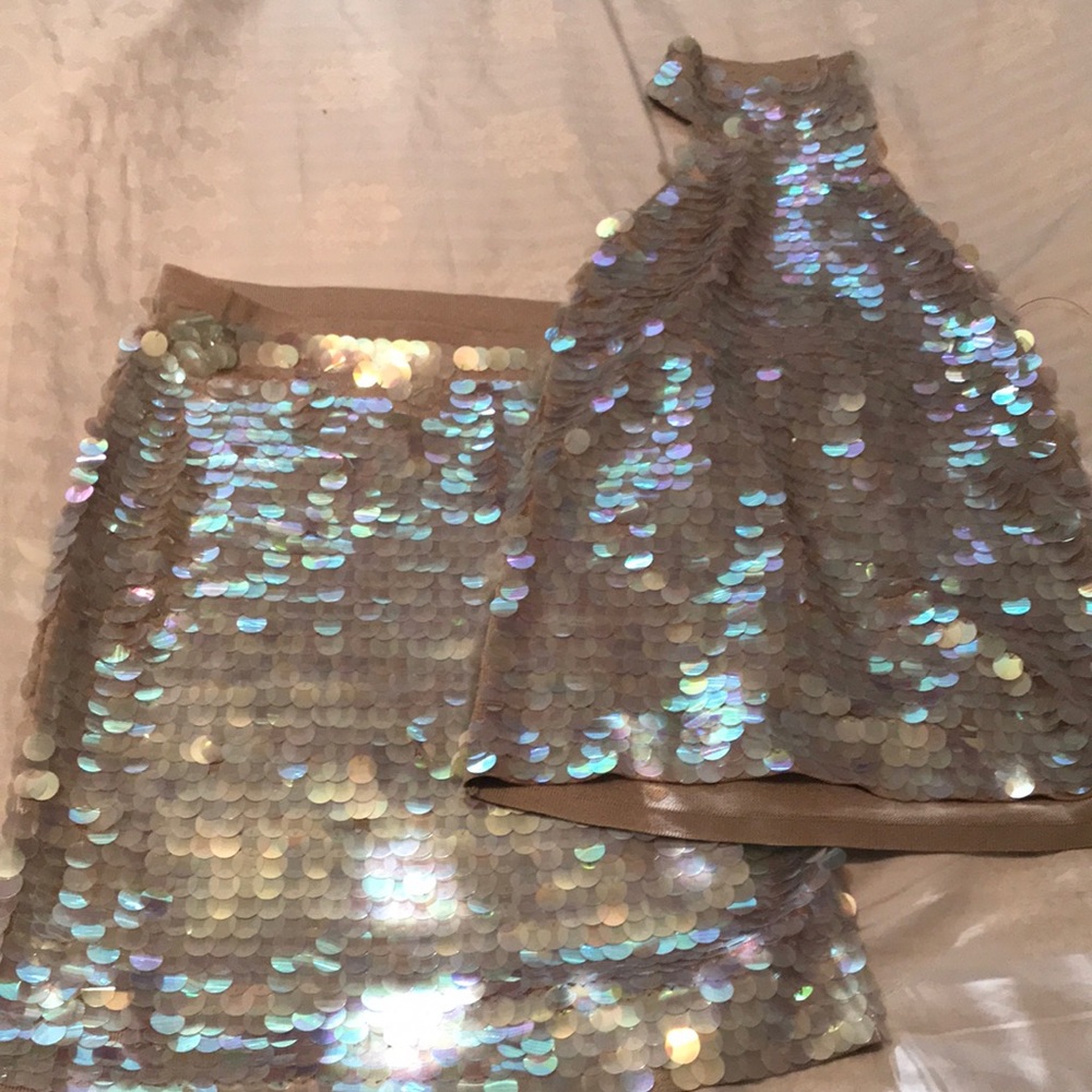 Sequin skirt and top set